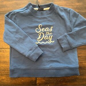 Janie and Jack Blue Crew Neck Sweatshirt Seas the Day